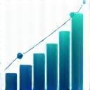 Icono moderno de gráfico de barras para análisis de mercado